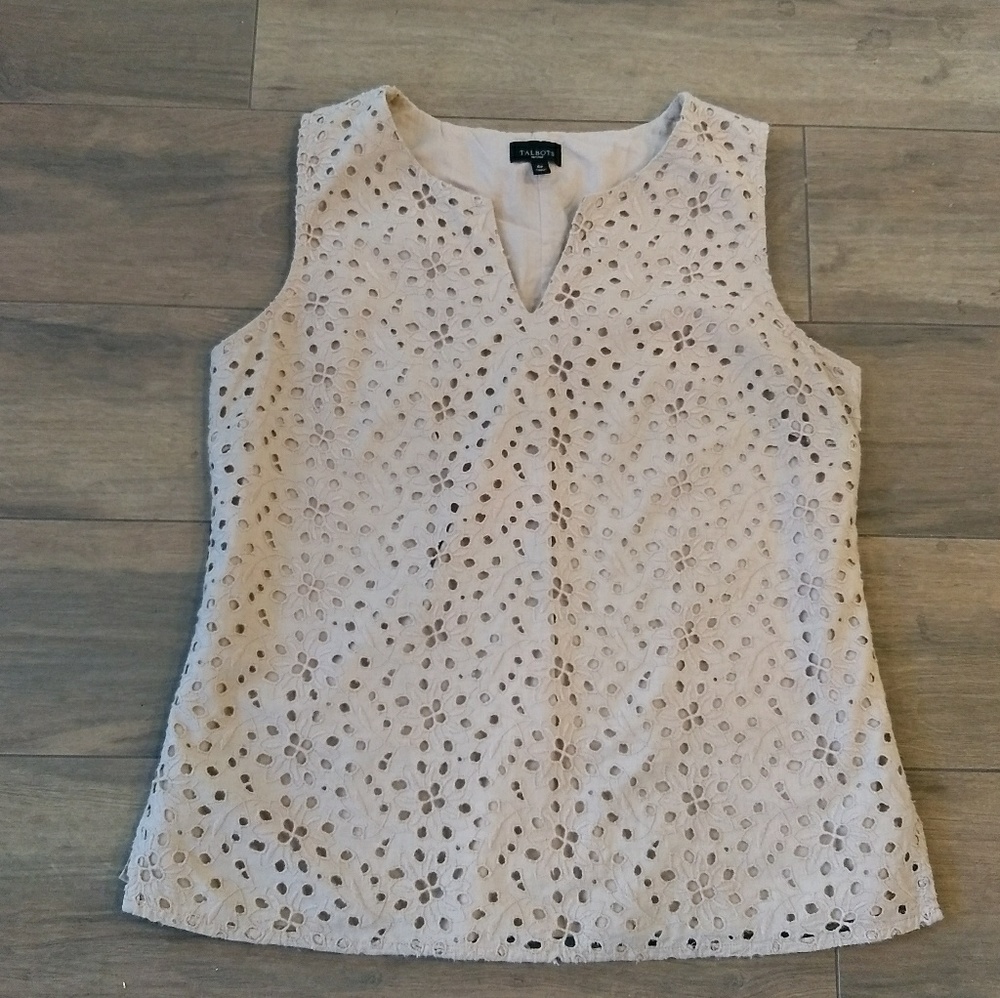 Talbots Cotton Eyelet Shell